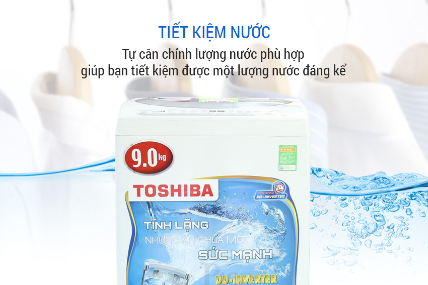 Máy Giặt Cửa Trên Inverter Toshiba AW-DC1000CV (9.0 Kg) - Hàng Chính Hãng
