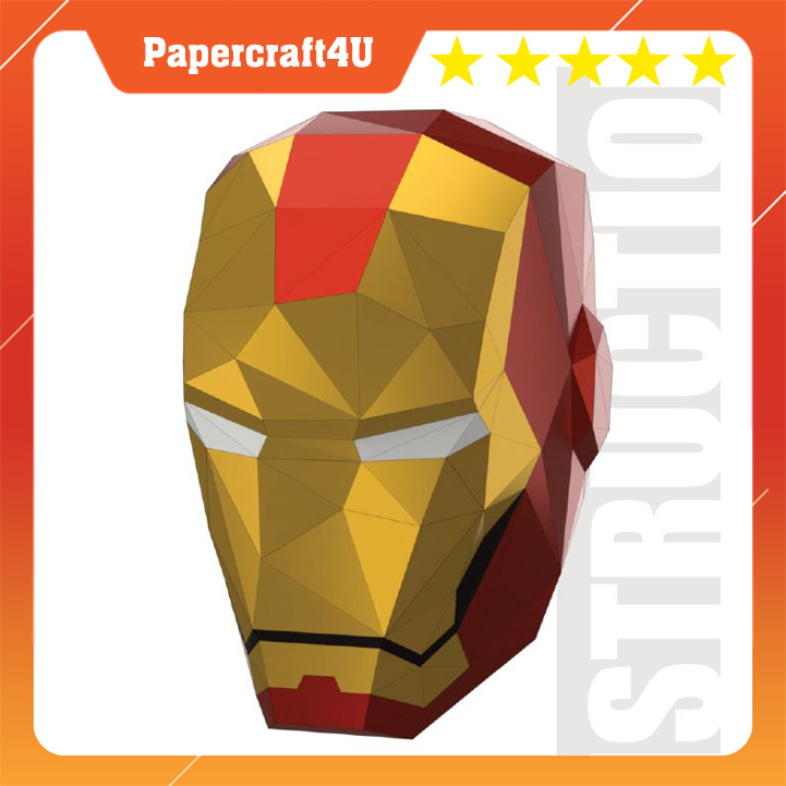 Mô hình giấy 3D MẶT NẠ hóa trang IRON MAN