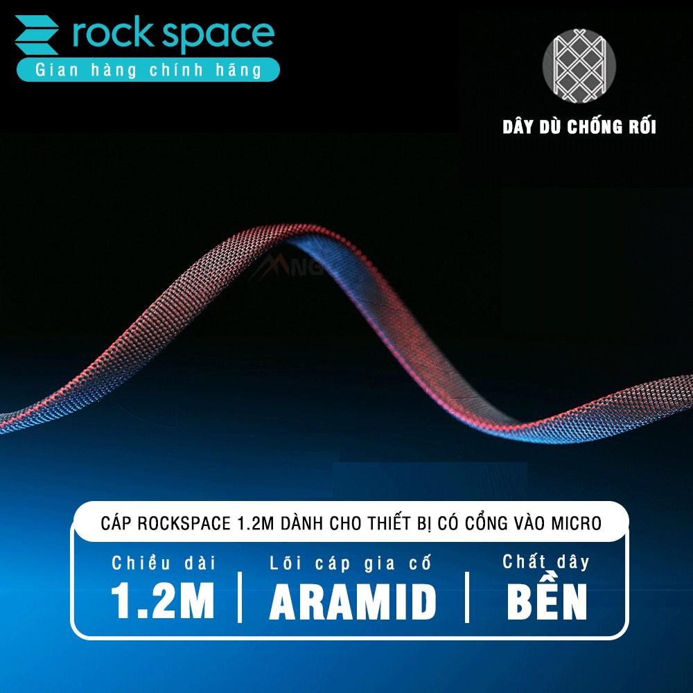 Dây Sạc Rockspace M2 dành cho Iphone , sạc nhanh có đèn LED dây dù chống rối - Hàng chính hãng bảo hành 1 năm