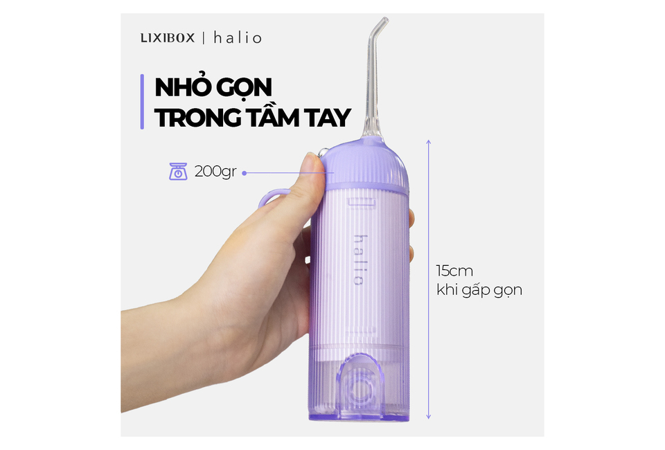 Set 4 Đầu Thay Thế Máy Tăm Nước Cầm Tay Halio UltraClean - Periwinkle