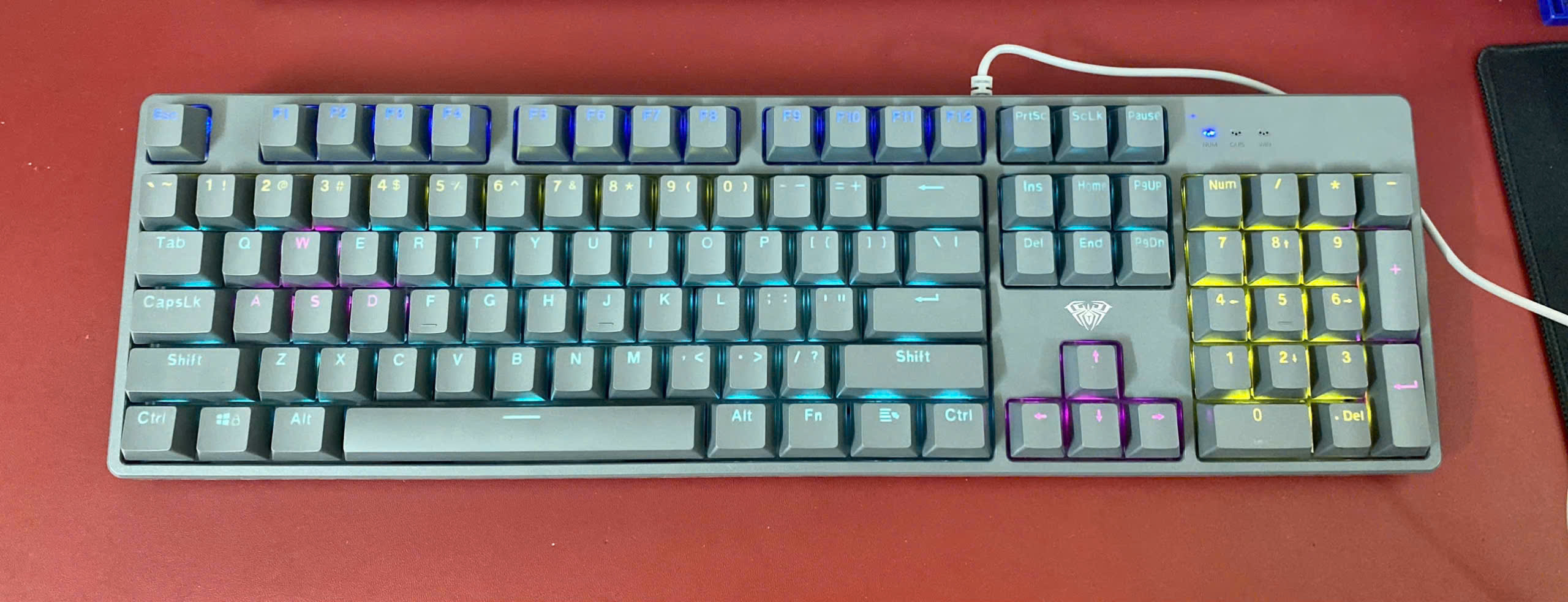 Bàn phím cơ Gaming có dây Aula S2022 PRO Xám Red Switch - Hàng Chính Hãng