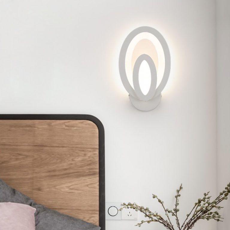 Đèn Gắn Tường Trang Trí Bầu Dục Đôi Mang Phong Cách Hiện Đại Chất Liệu Thép Sơn Tĩnh Điện Mica Cao Cấp-BH 1 NÂM
