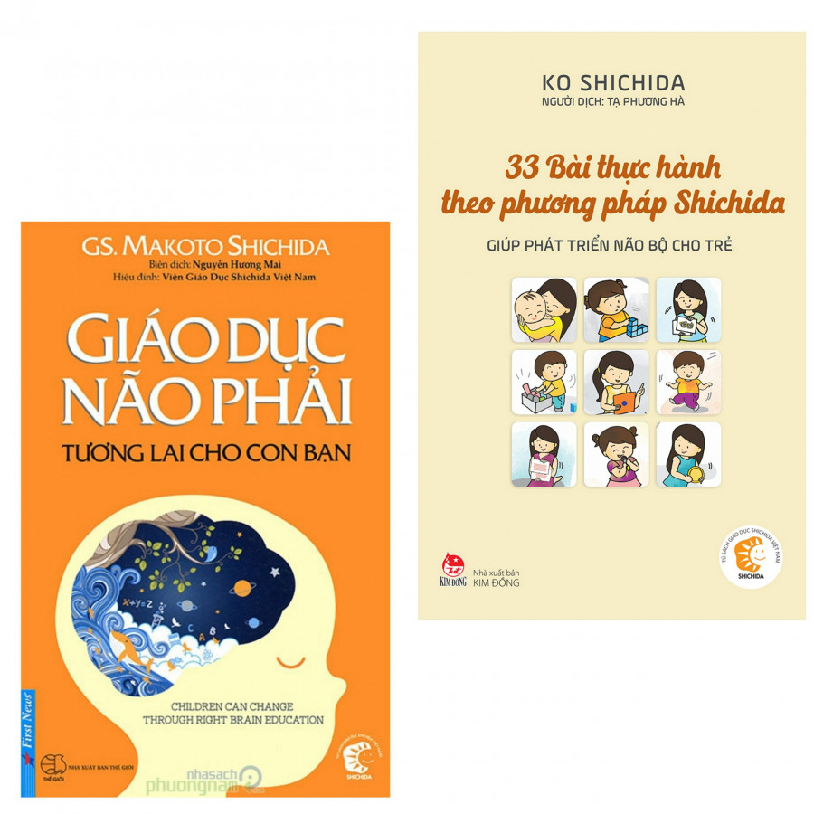 Combo Sách Nuôi Dạy Con - Làm Cha Mẹ: 33 Bài Thực Hành Theo Phương Pháp Shichida + Giáo Dục Não Phải - Tương Lai Cho Con Bạn (Tặng kèm 01 postcard / bookmark ngẫu nhiên)