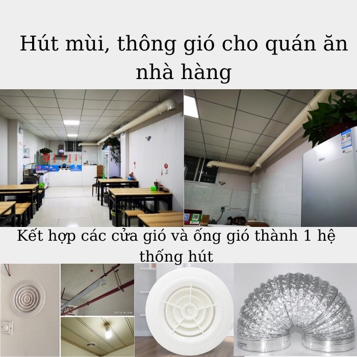 Quạt Hút Mùi Thông Gió Phương Pháp Li Tâm Turbin HighPower YJ-200A - hàng cao cấp