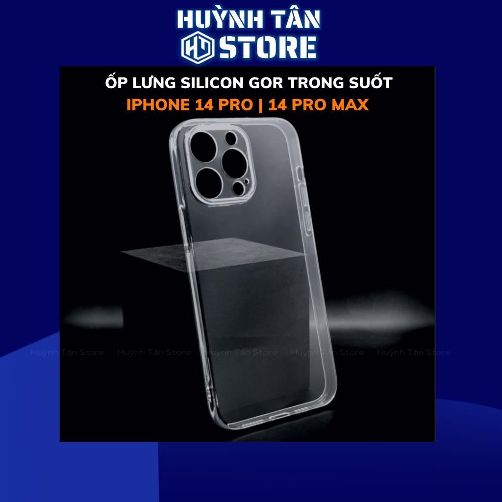 Ốp lưng ip 14 pro max ip 14 pro trong suốt silicon bảo vệ camera dẻo siêu mỏng chính hãng gor huỳnh tân store - Hàng nhập khẩu