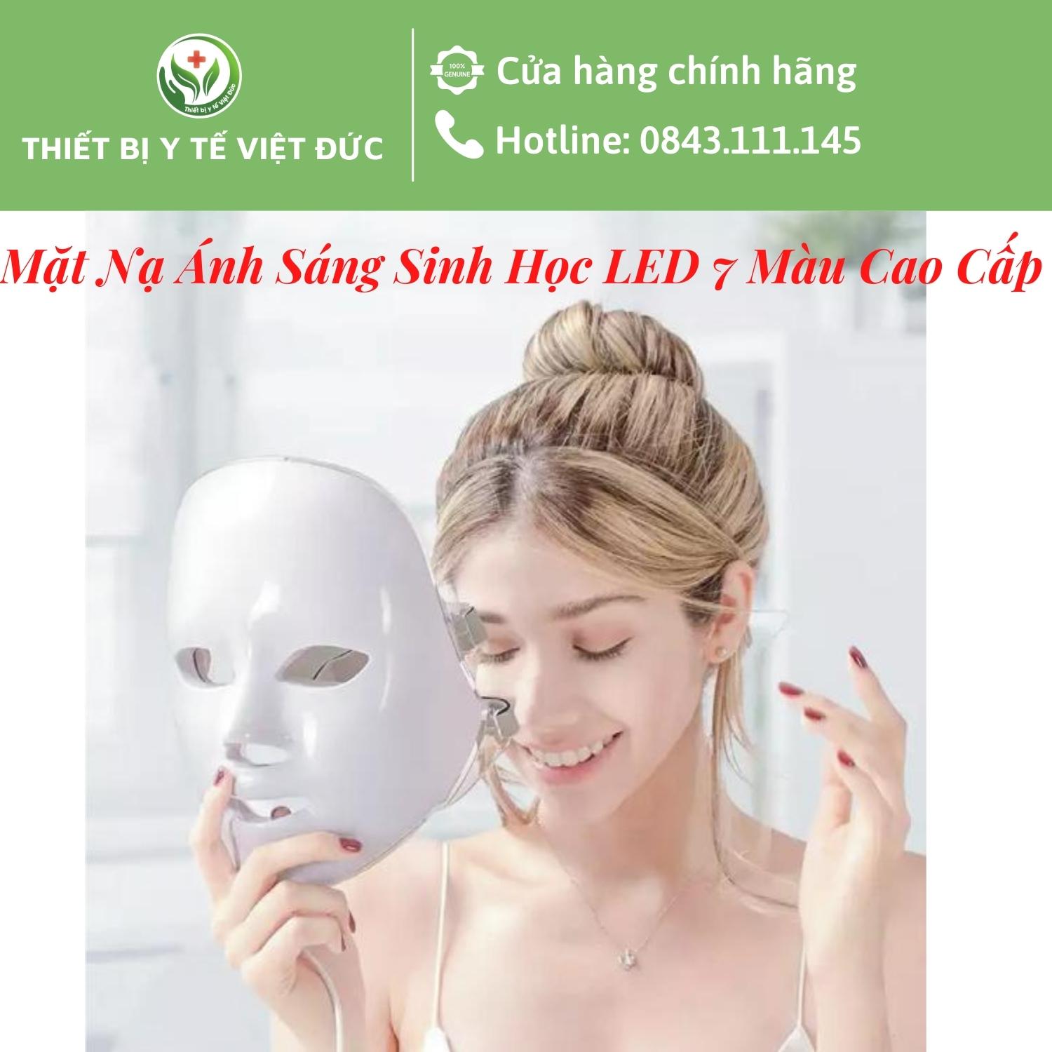 Mặt Nạ Ánh Sáng Sinh Học Cao Cấp, Mặt Nạ LED 7 Màu