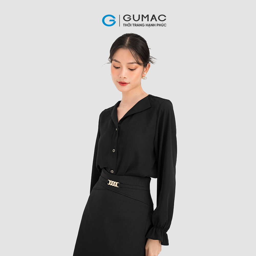Áo sơ mi nữ GUMAC AC08081 cổ sam sang trọng