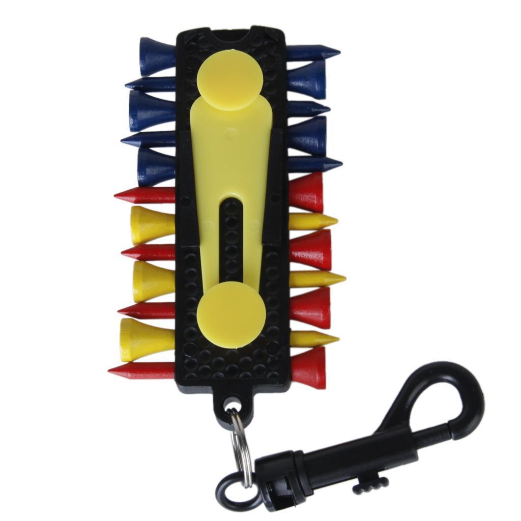 GOLF TEE HOLDER CARRIER 12 Tees 2 Ball Markers Divot Tool Pencil W Snap Clip