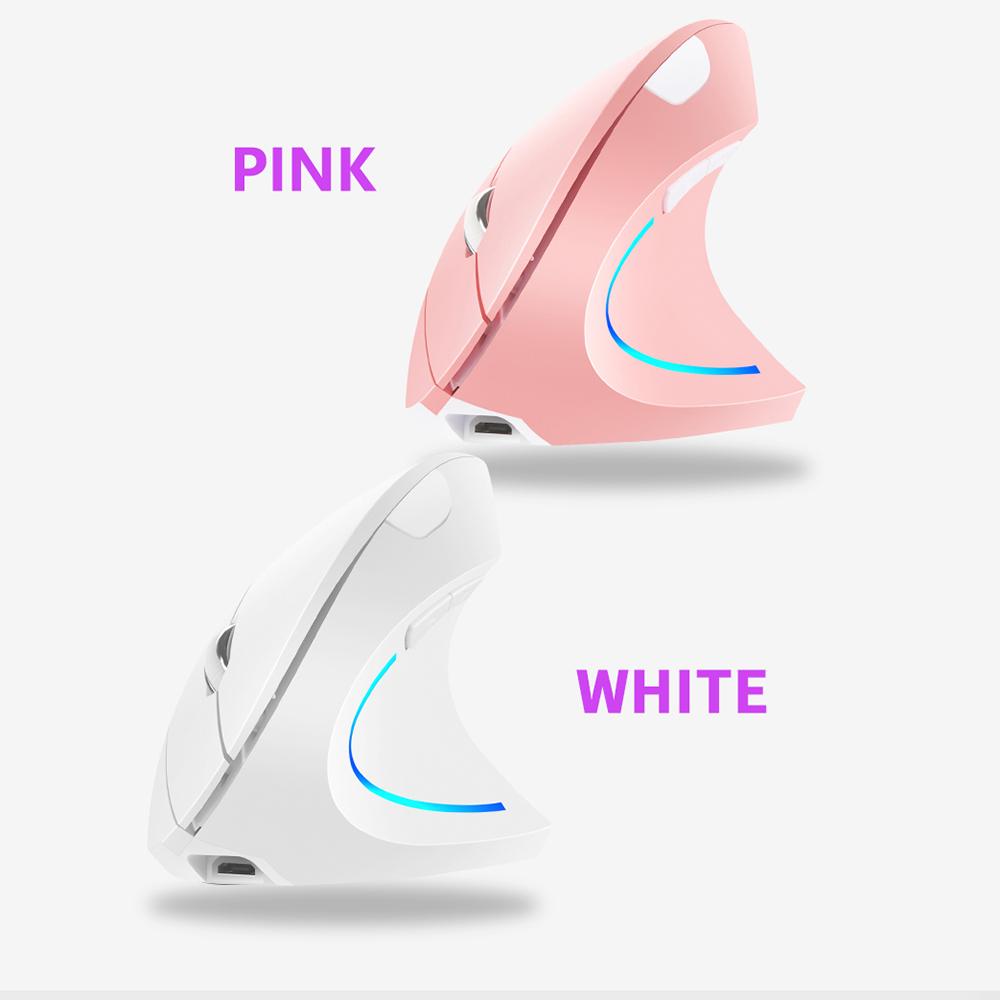 2.4G Wireless Vertical Mouse Rechargeable Upright Ergonomic Mouse 3 Adjustable DPI Levels RGB Flowing Light Plug N Play