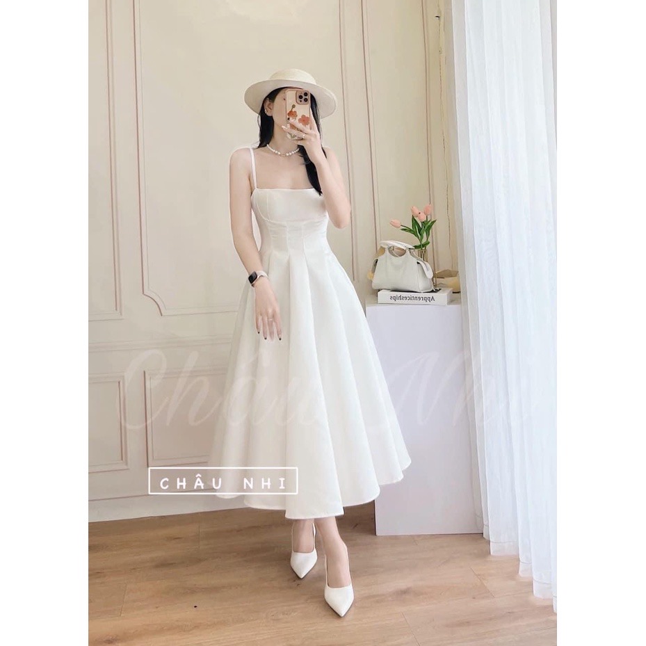 Set đầm tacta 2 dây kèm khoác ngoài kiểu hàn quốc gắn tag