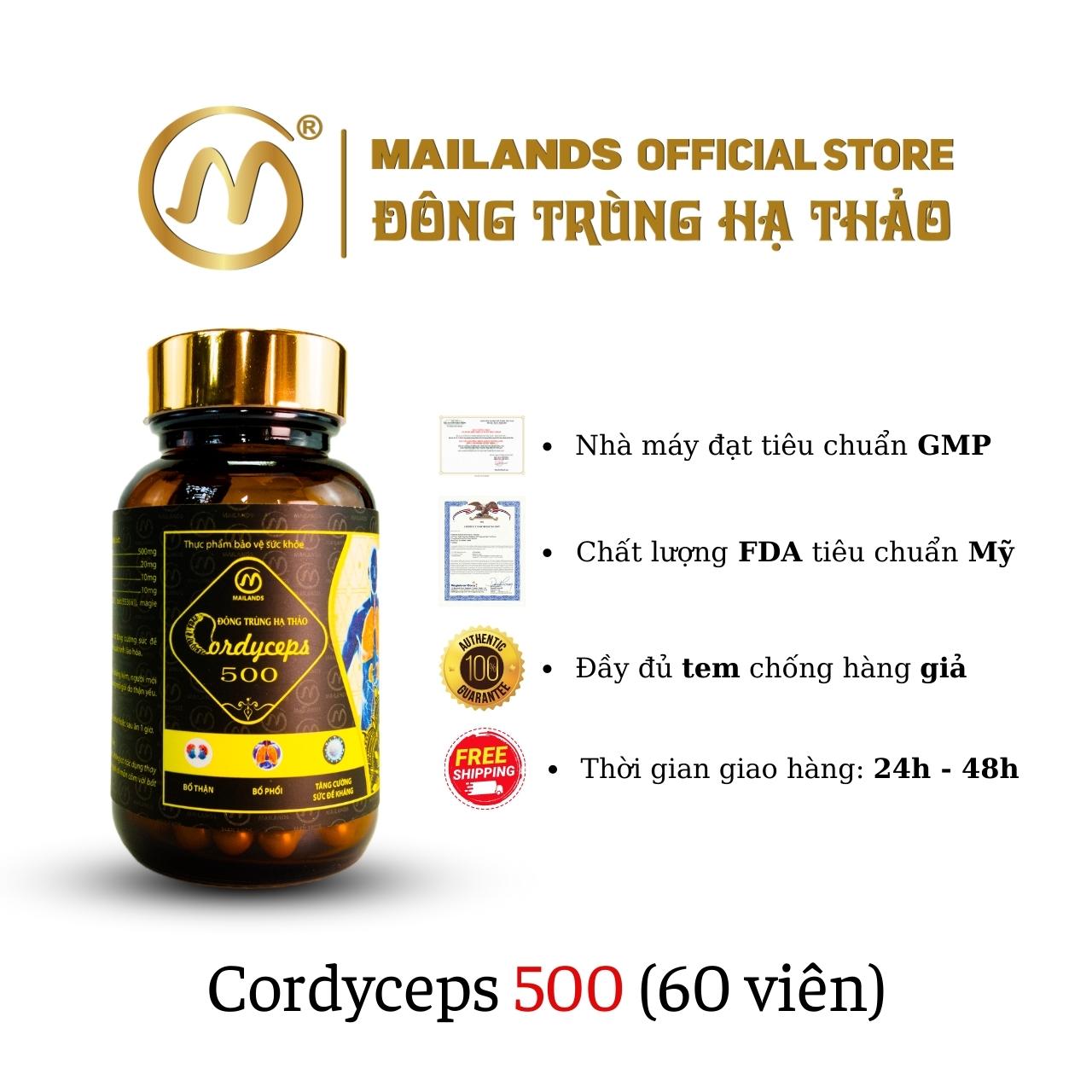 Đông Trùng Hạ Thảo Mailands Cordyceps 500