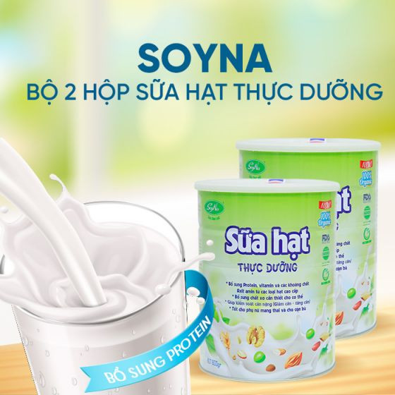 Combo Sữa Hạt - Power 400g Soyna, Tặng 2 Ly Thủy Tinh Có Vạch Chia ml