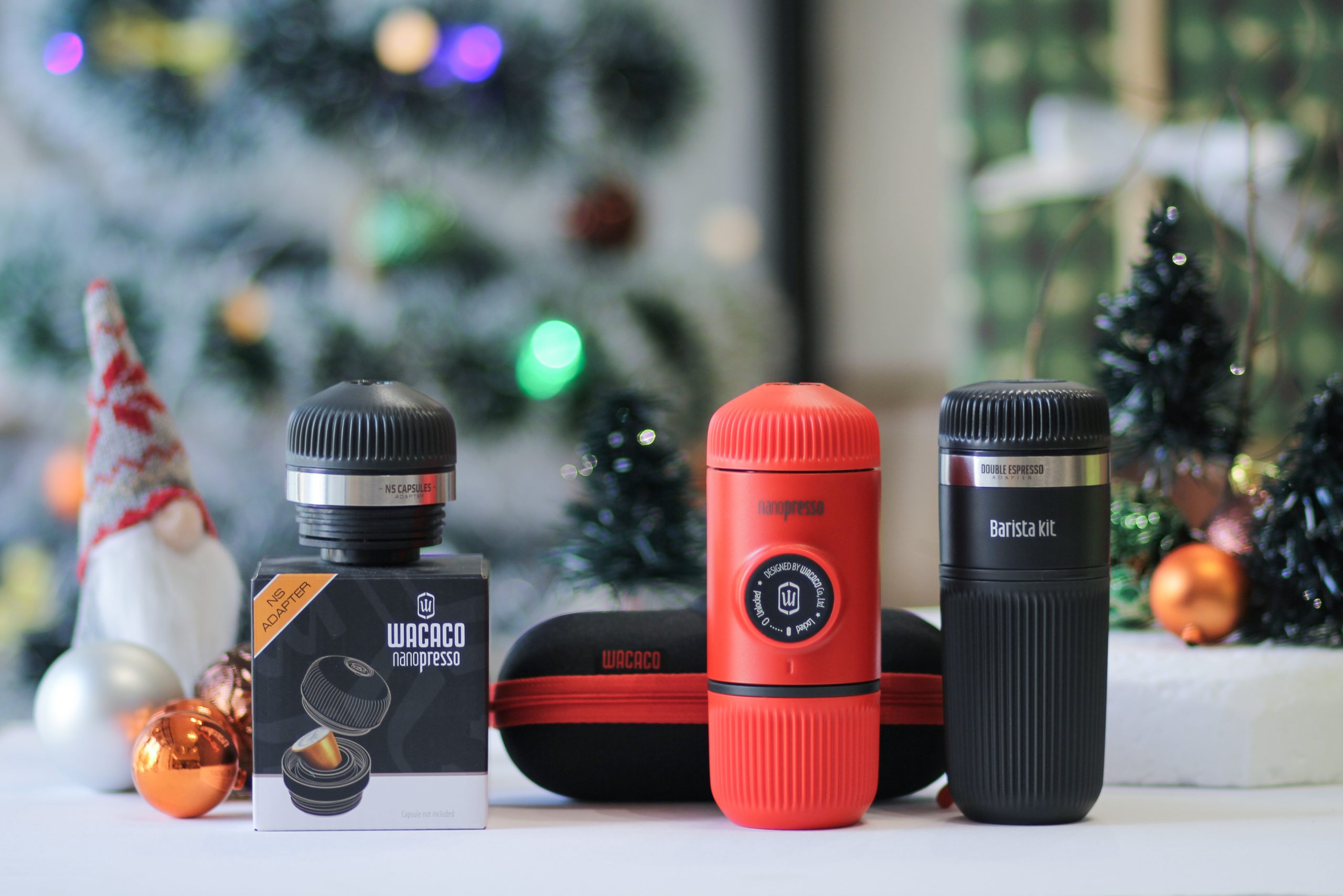 WACACO – COMBO DỤNG CỤ ÉP ESPRESSO BẰNG TAY NANOPRESSO LAVA RED – WINTER BREAK