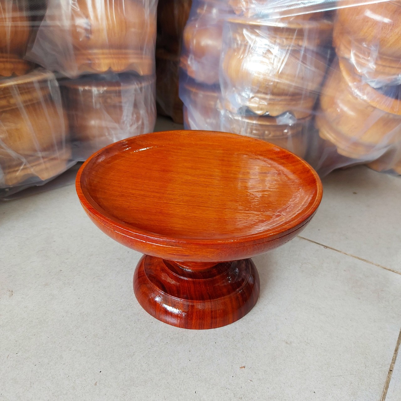 Dĩa Gỗ Hương Đựng Trái Cây Trưng Bàn Thờ Ngang 20cm