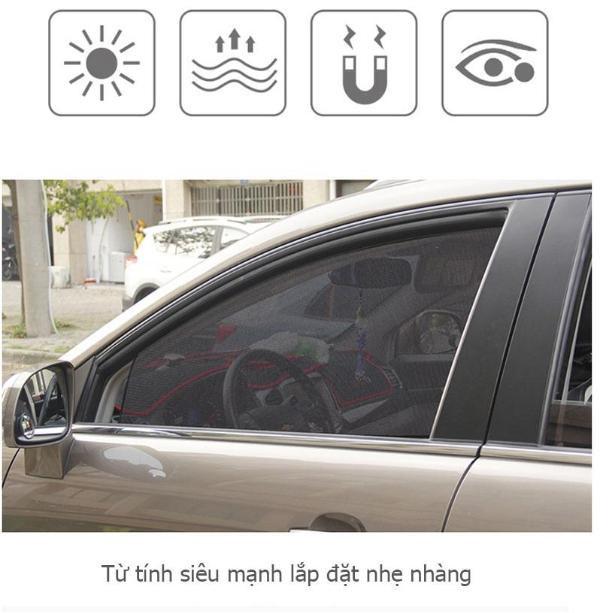 Khuyến mãi - Tấm che nắng cửa sổ ô tô từ tính UV 100 bộ 2 cửa trước và 2 cửa sau
