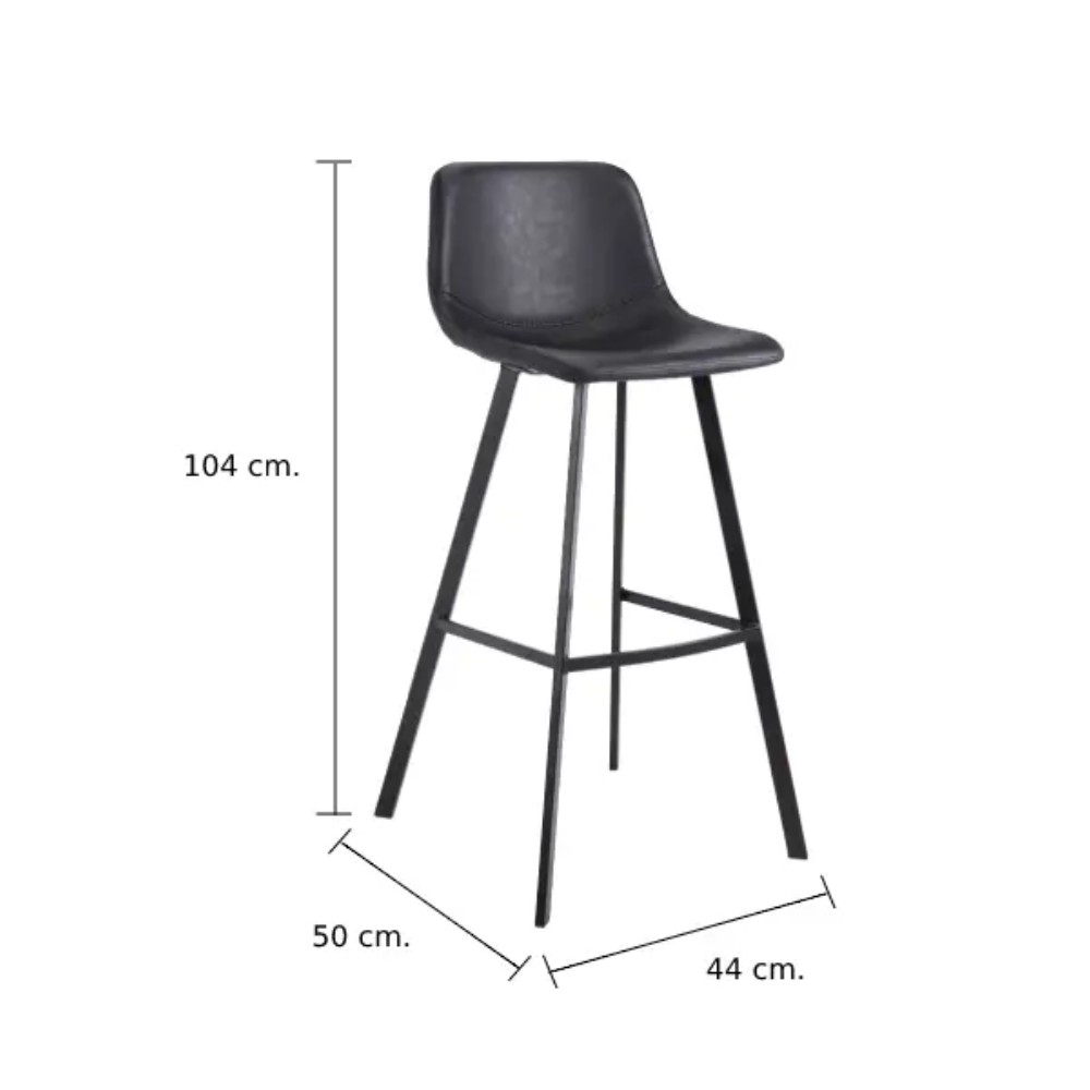 Ghế Đôn Bầy Bar Cao MAEYA Da PU Cao Cấp, Khung Sắt Sơn Tĩnh Điện Bền Bỉ, Thiết Kế Màu Nâu Đen Cổ Điển Đương Đại, Chịu Lực 100kg | Index Living Mall | Nội Thất Nhập Khẩu Thái Lan - Phân Phối Độc Quyền Tại Việt Nam