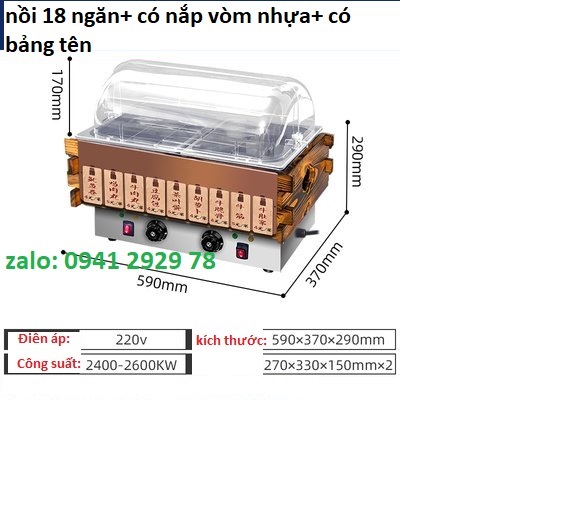 Nồi lẩu điện 18 ngăn công suất 2400W. Bảo hành 12 tháng