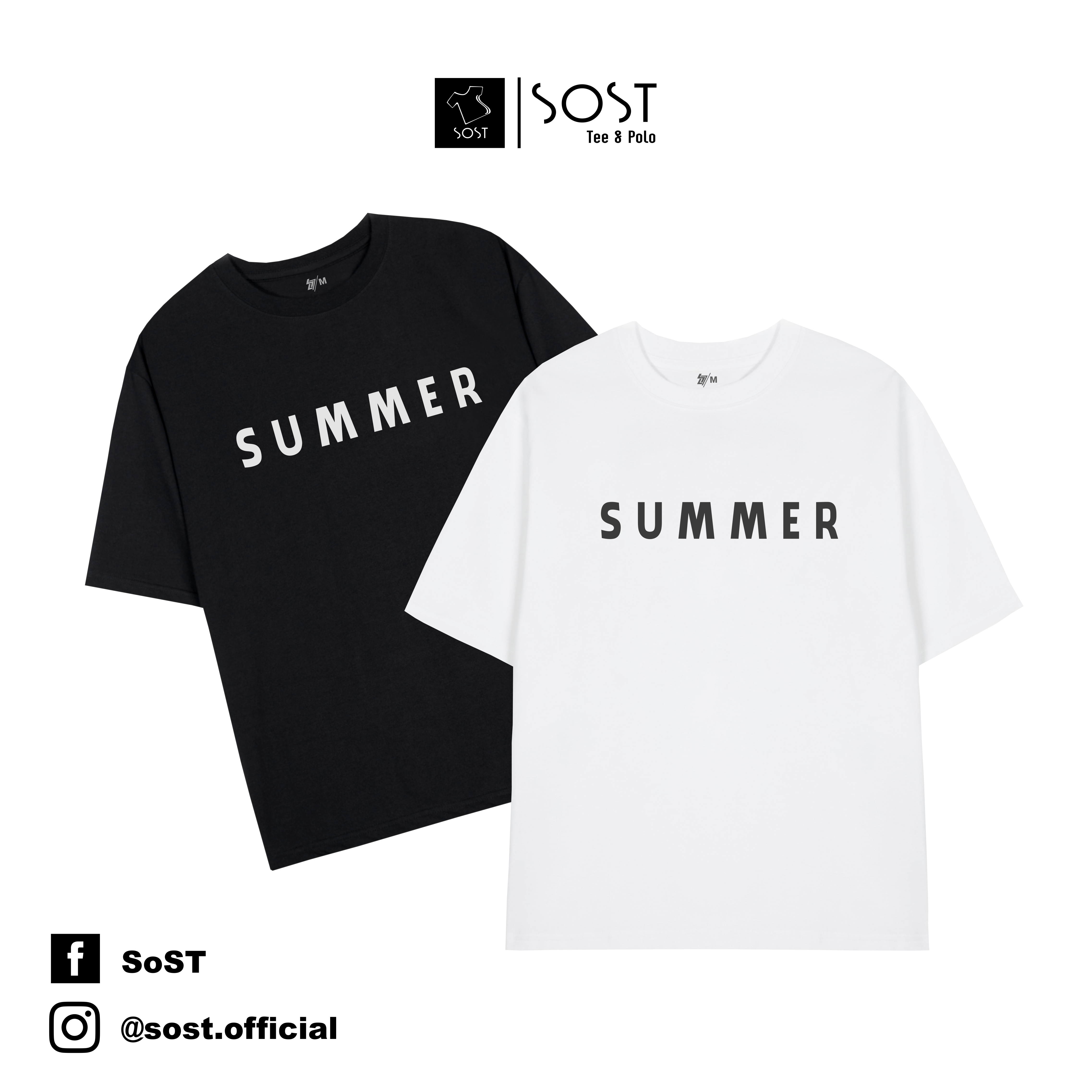 Áo thun tay lỡ Unisex Nam Nữ, áo phông form rộng in chữ SUMMER