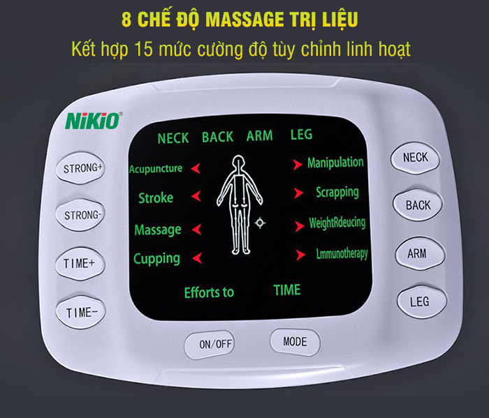 Máy massage xung điện miếng dán và đôi dép mát xa bàn chân Nikio NK-105