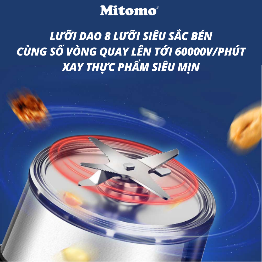 Máy làm sữa hạt đa năng chuyên dụng Mitomo MSH-539V1, công suất 1800W, hàng chính hãng bảo hành 3 năm toàn quốc