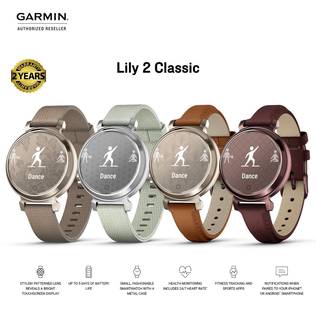 Đồng hồ thông minh Garmin Lily 2 Classic_Mới, hàng chính hãng