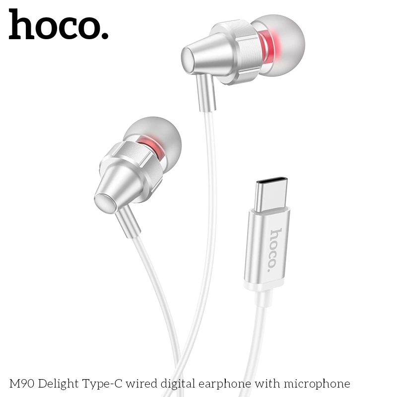 Tai nghe Type C có mic DAC 16bit 48kHz dùng cho điện thoại Samsung/ Xiaomi/ iPhone15/16 Hoco M90 _ Hàng chính hãng