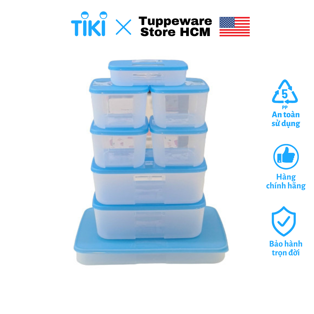 Bộ hộp trữ đông Tupperware jumbo 8