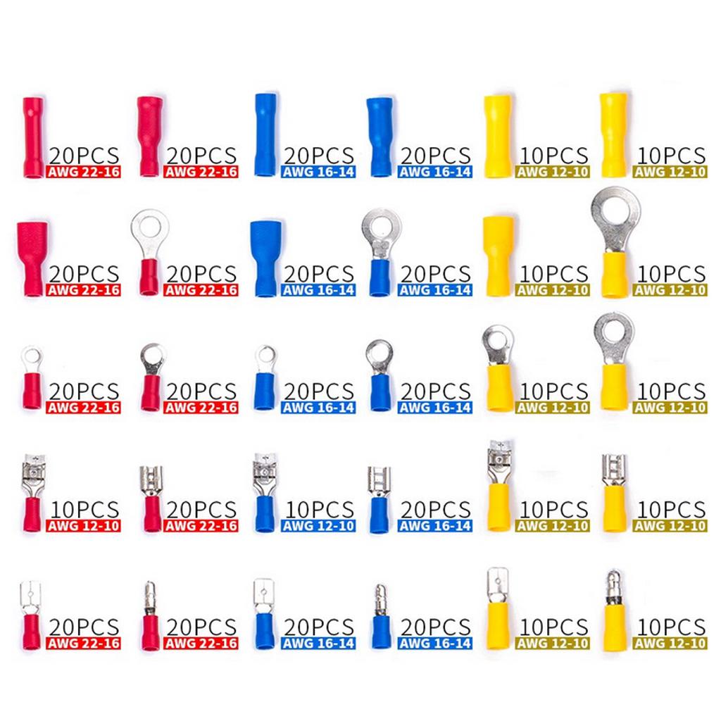 480x Electrical Connector Assorted Insulated Crimp Terminals