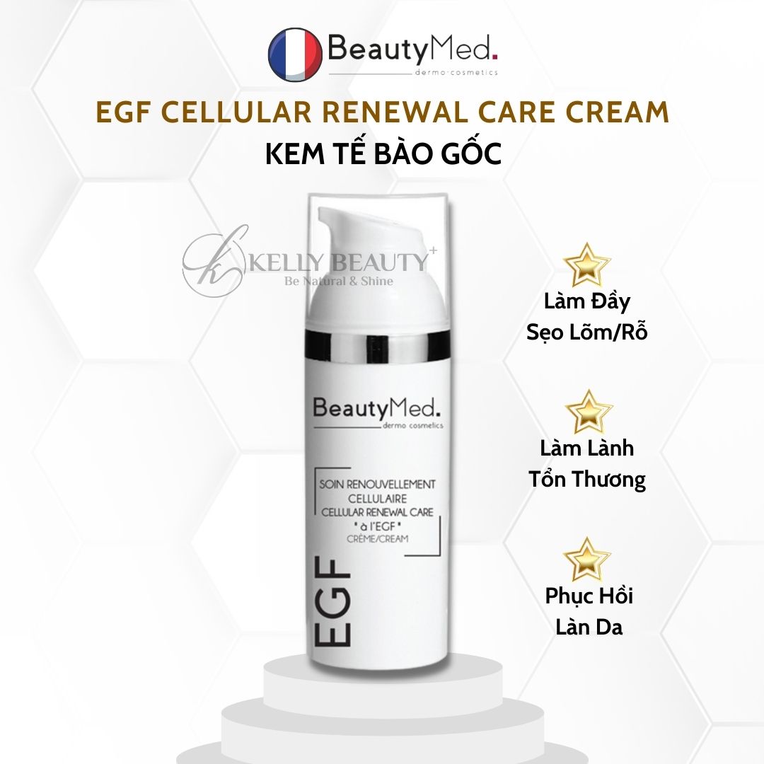 Kem EGF BeautyMed - Tế Bào Gốc Tăng Trưởng Biểu Bì; Mờ Sẹo Rỗ, Giảm Nếp Nhăn; Da Căng Mịn | Kelly Beauty