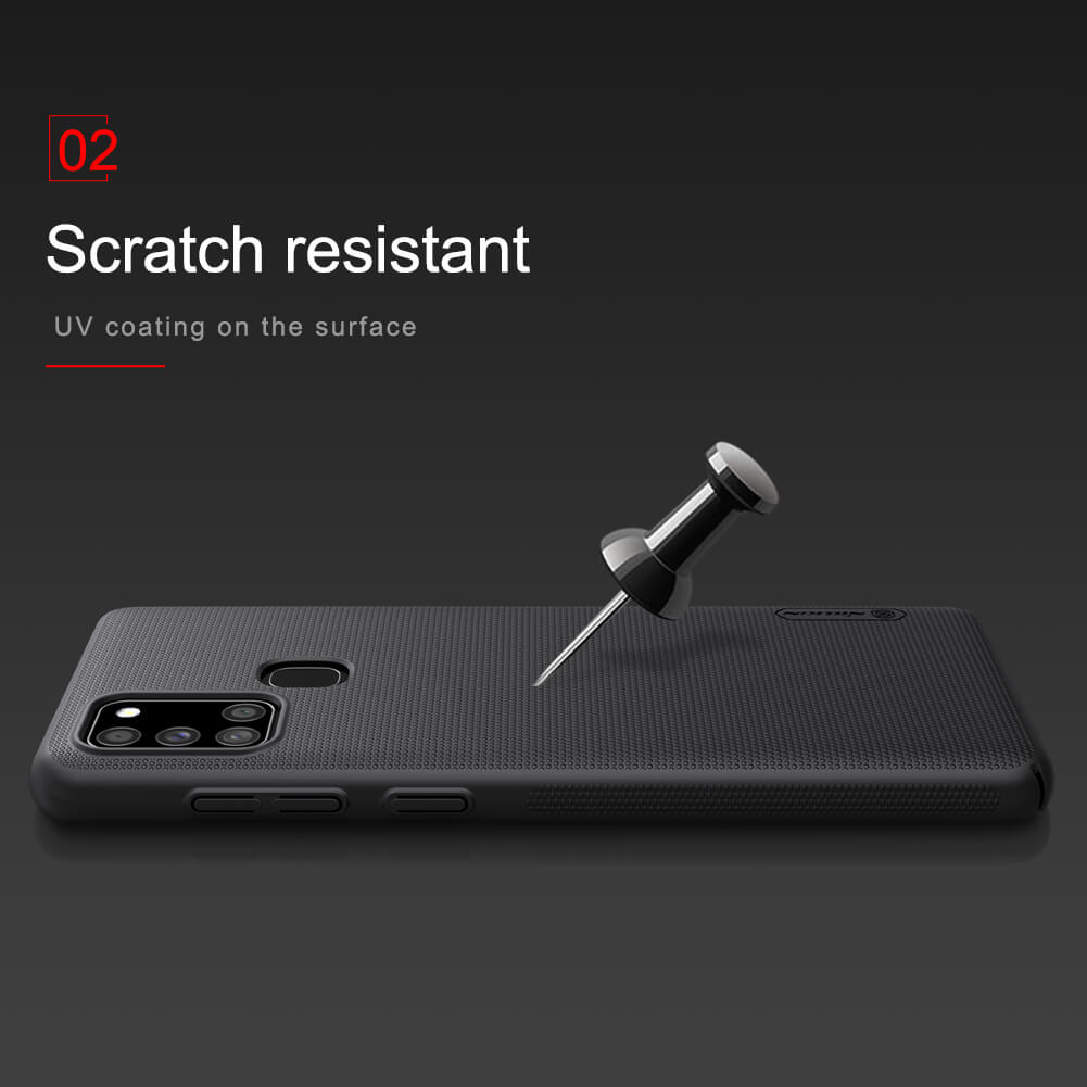 Ốp Lưng Sần chống sốc cho Samsung Galaxy A21s hiệu Nillkin Super Frosted Shield - Hàng Chính Hãng