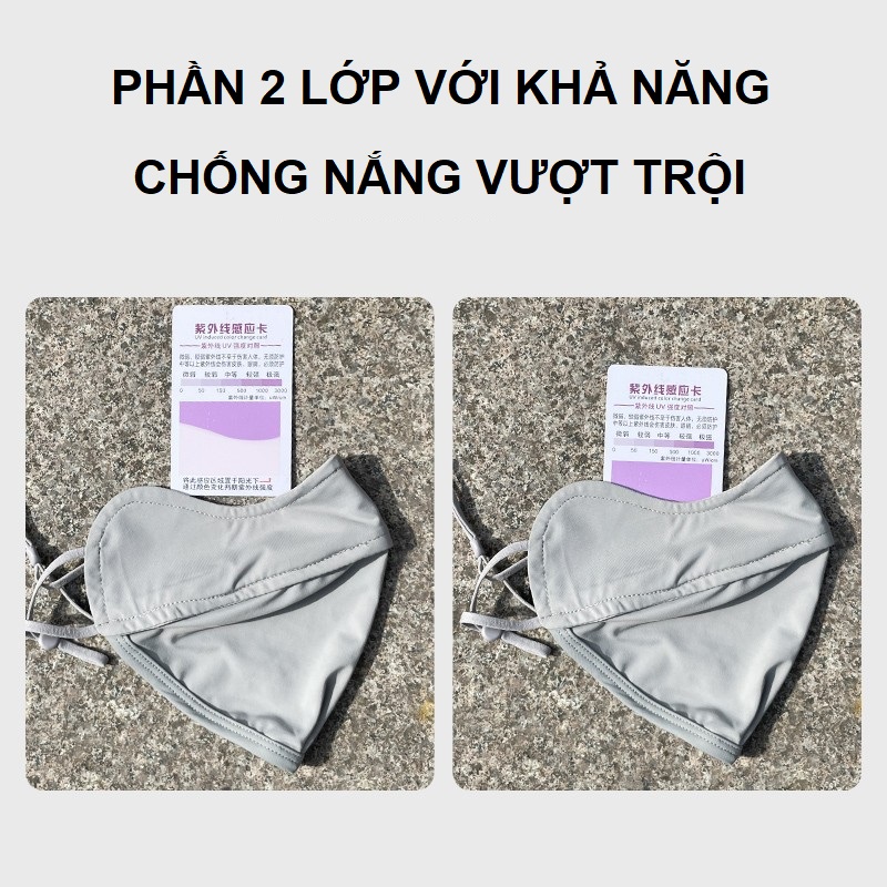 Khẩu trang vải nữ chống nắng có lỗ thở thông thoáng Anasi KT29 - Vải thun lạnh - Che gò má