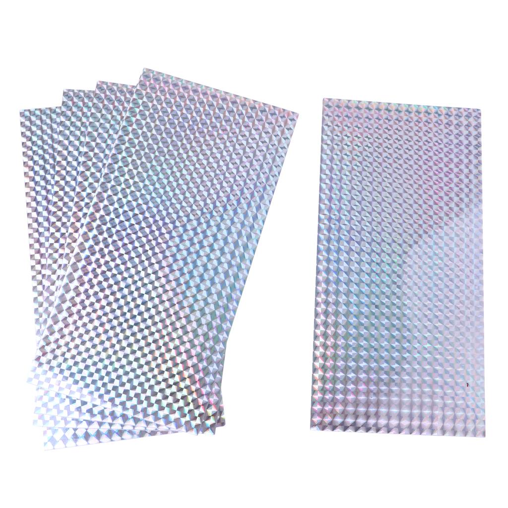 2x5 Pcs Bright Fishing Lure Tape Sticker Holographic Adhesive Film DIY Silver