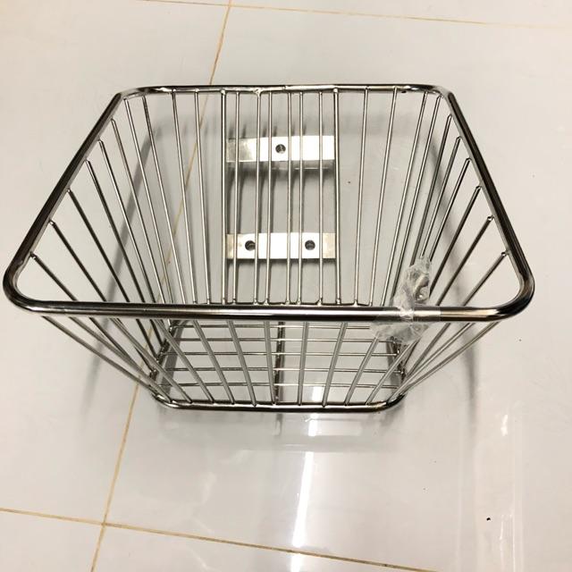 Rổ inox sọc đứng dành cho xe  Wave nhỏ