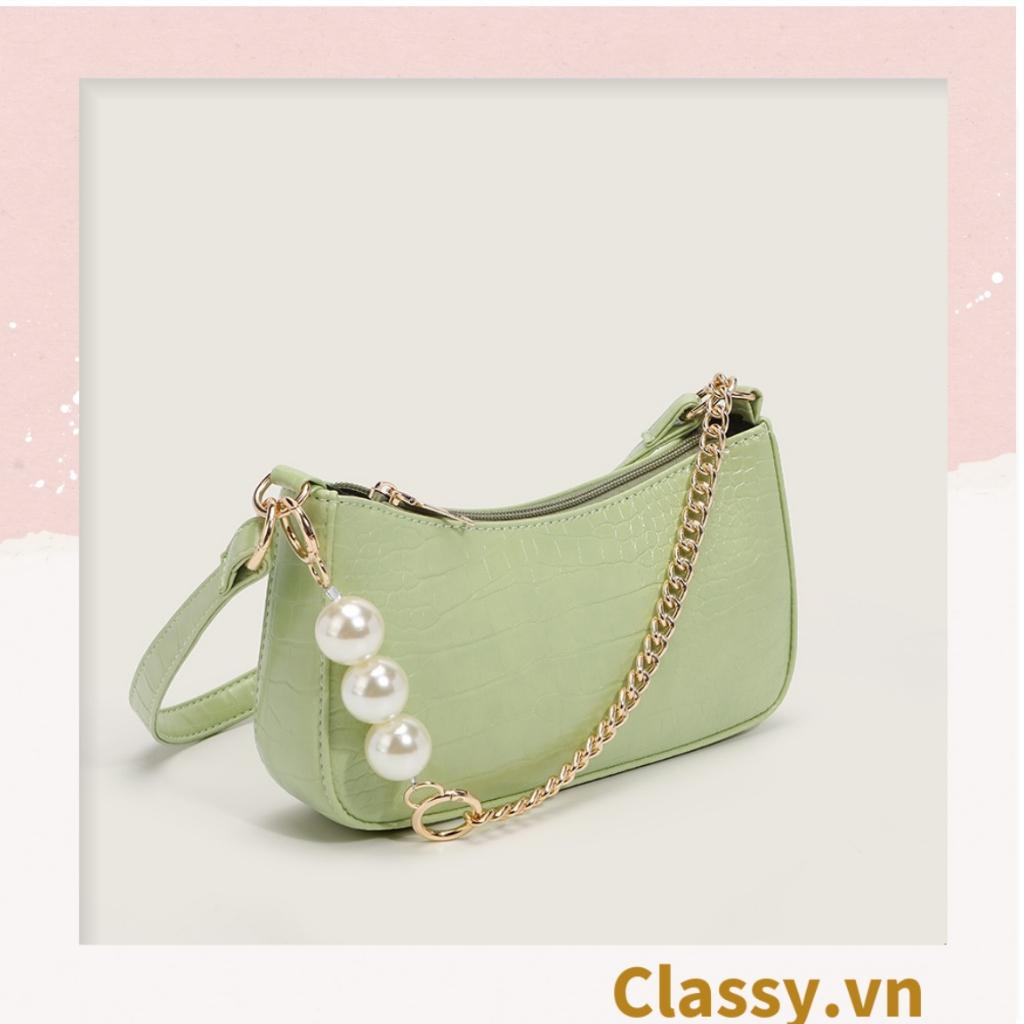 TÚI ĐEO VAI, TÚI KẸP NÁCH Classy DA CAO CẤP KIỂU DÁNG VINTAGE PHỐI XÍCH SANG CHẢNH
