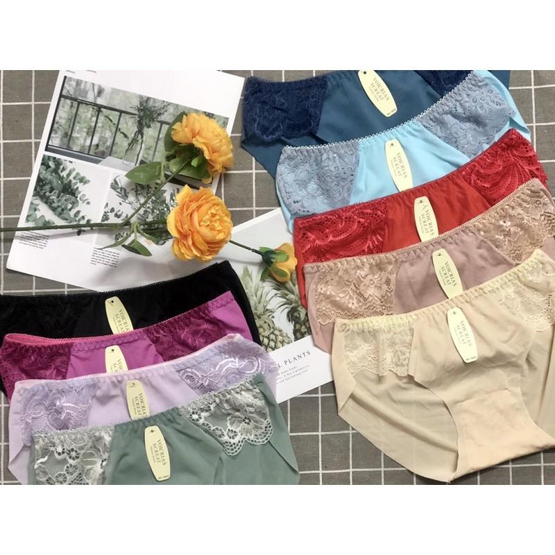 Combo 10 quần lót su lụa sữa cạp phối ren cao cấp