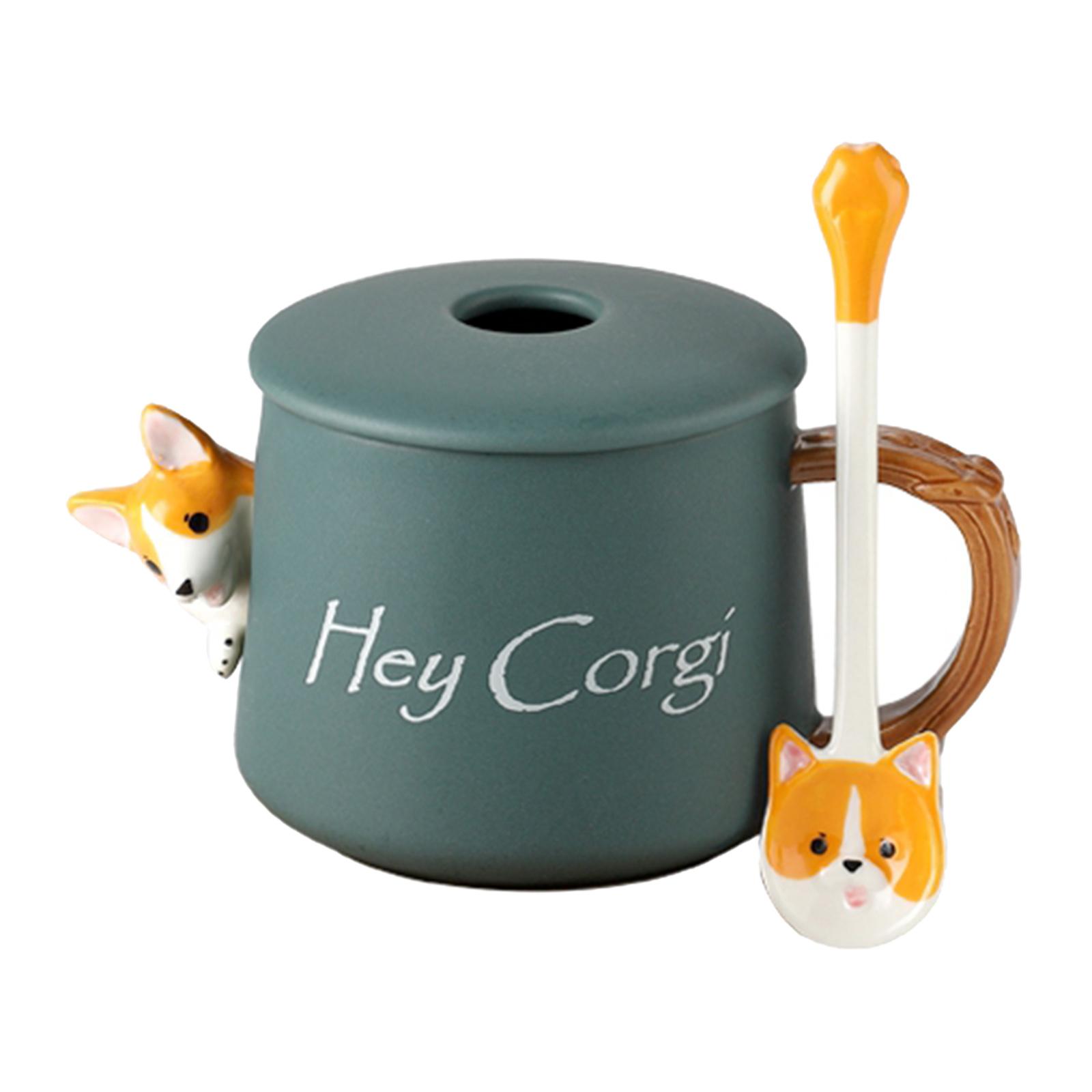 3D Corgi Ceramic Mug Novelty Juice Drink Cup for Girl Friends