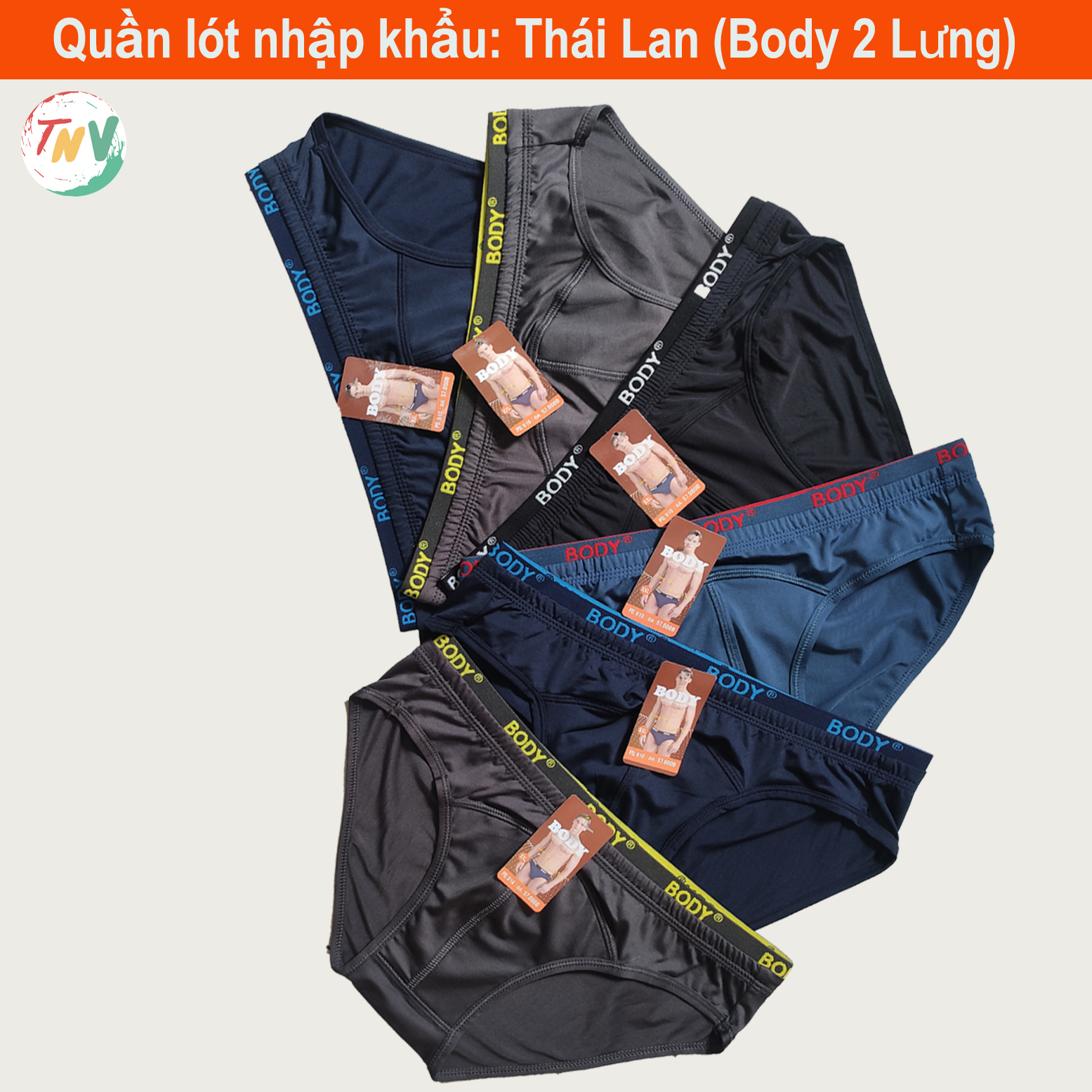 Combo 5 quần lót Nam Thái Lan (Body 2 Lưng)