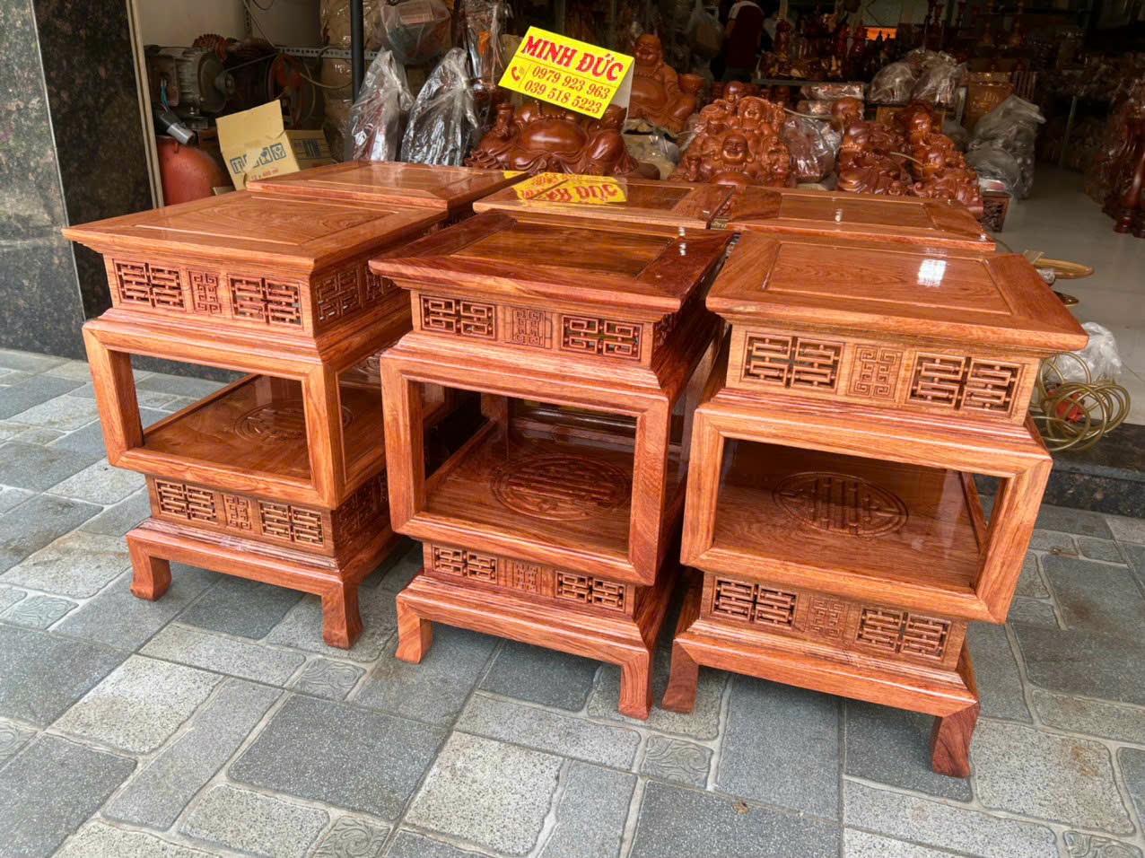 Đôn đèn gỗ hương,đôn 2 tầng cao 60 mặt 30 cm và 38 cm