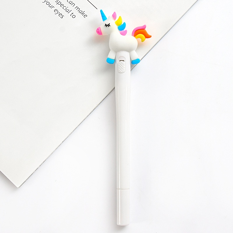 Bút mực gel đen pony viết ngòi 0.5mm lalunavn thiết kế phát sáng dễ thương