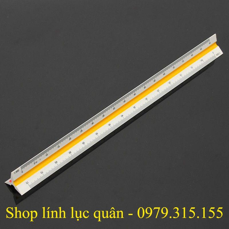 Thước chỉ huy tham mưu 3 cạnh đo tỉ lệ 1:100~1:500 chiều dài 30cm chuyên dụng chất lượng cao