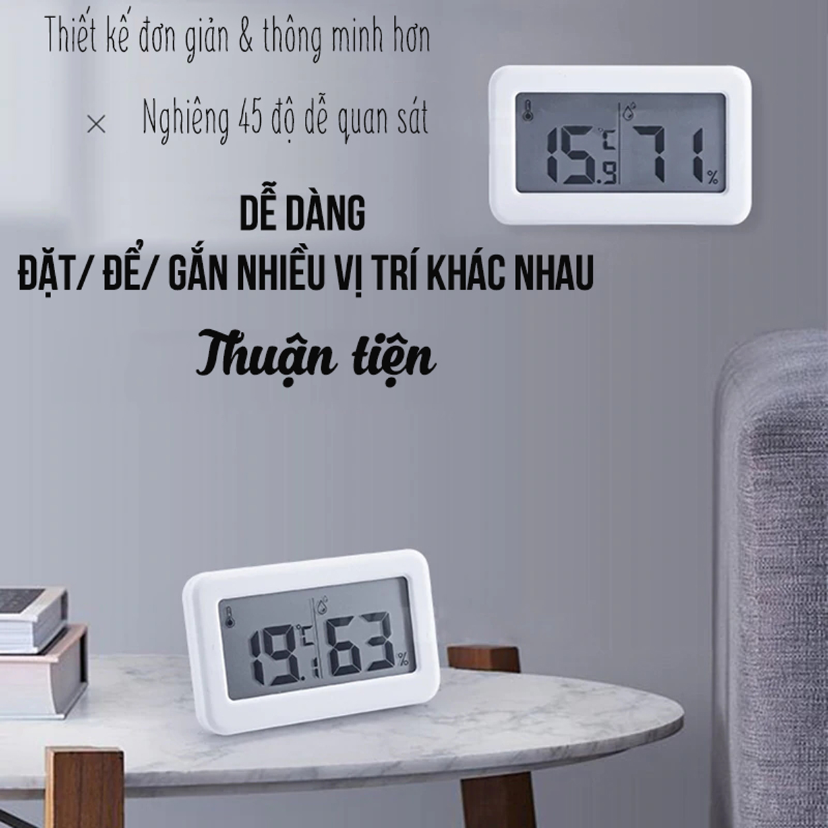 Đồng Hồ Bàn Đo Nhiệt Độ Và Độ Ẩm Không Khí Để Trong Nhà Thông Minh Nhỏ Gọn Giúp Quan Sát Thay Đổi Nhiệt Độ Phòng Mai Lee