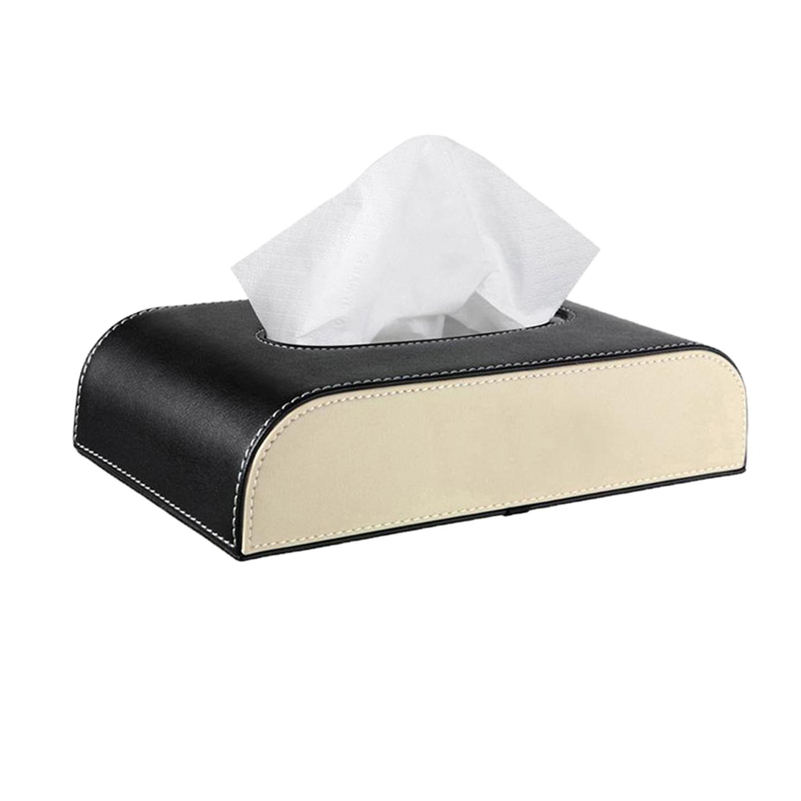 Auto PU Leather Paper Towel Case Tissue Box Paper Storage for Home Office