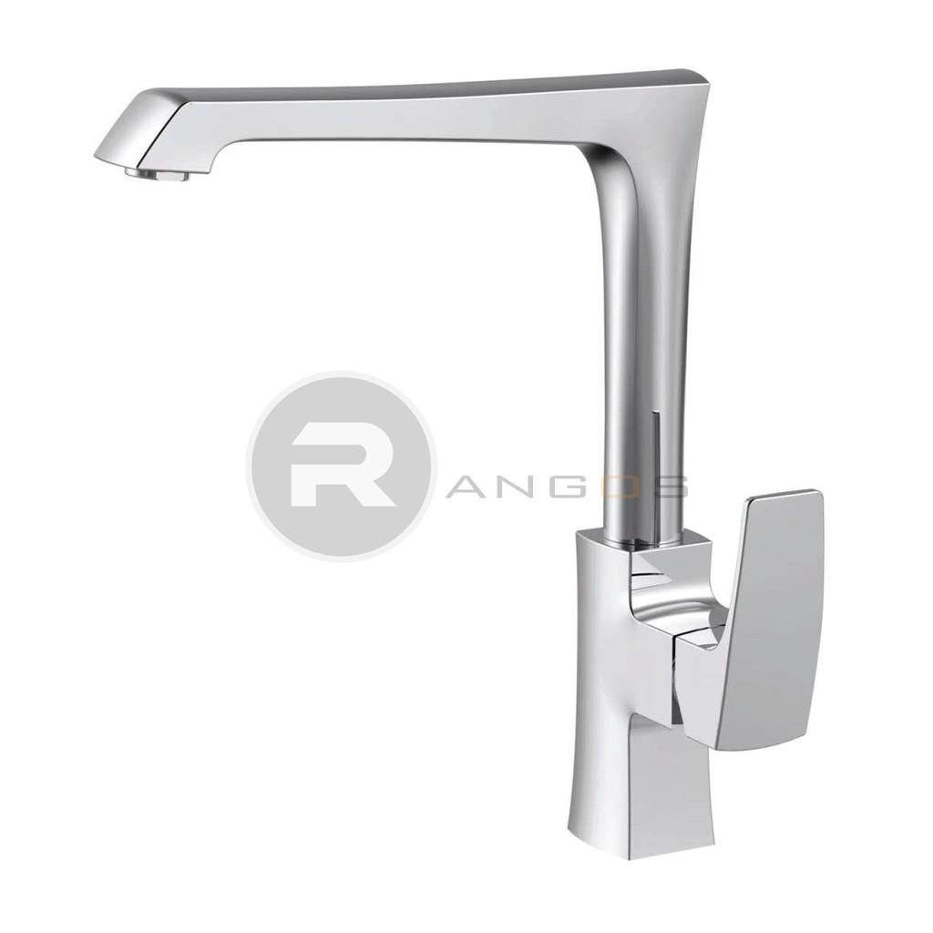 Vòi rửa bát nóng lạnh cao cấp Rangos RG-510, Vòi rửa bát chậu cần cứng vuông hiện đại cực dày chắc chắn đẳng cấp