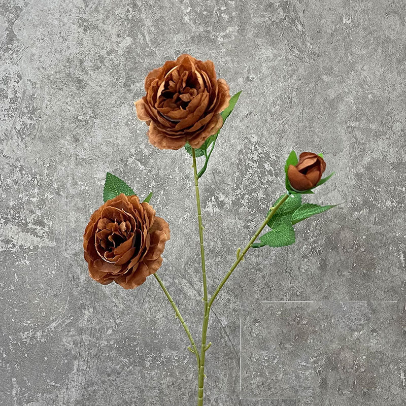 Hoa Giả - Cành Hồng 3 Bông Dài 65cm HL011