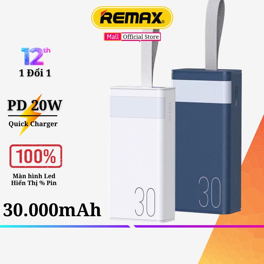 Pin sạc dự phòng 30000mAh Remax RPP-320 cục sạc dự phòng hỗ trợ sạc nhanh 22.5W , tích hợp 3 cổng outputs - Remax Hàng Chính Hãng