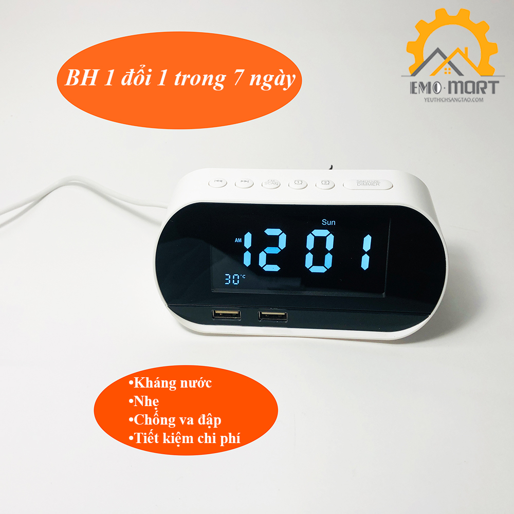 ĐỒNG HỒ ĐỂ BÀN THÔNG MINH -Kèm loa bluetooth âm thanh trầm-sắc nét, Hẹn giờ báo thức, làm việc.