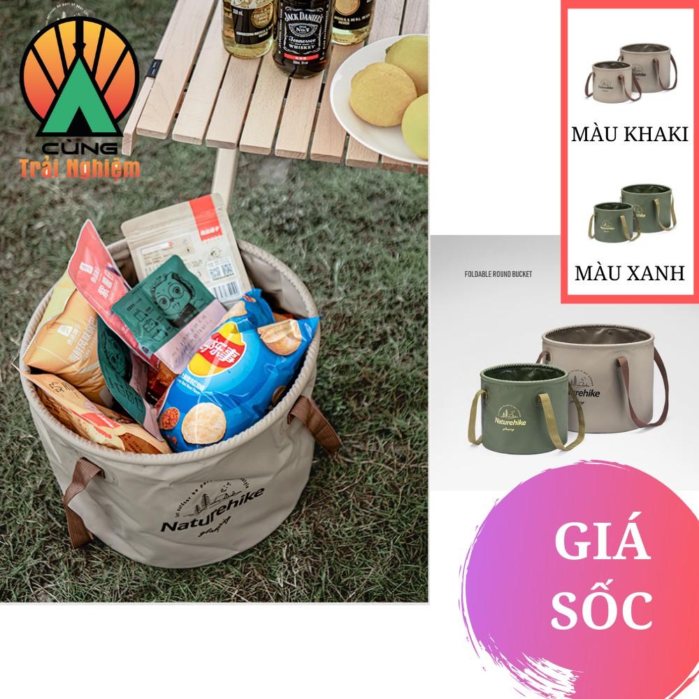 Xô Du Lịch Gấp Gọn Hình Trụ Naturehike Dành Cho Dã Ngoại, Cắm Trại, Đựng Đồ, Chứa Nước Tiện Dụng NH20SJ040