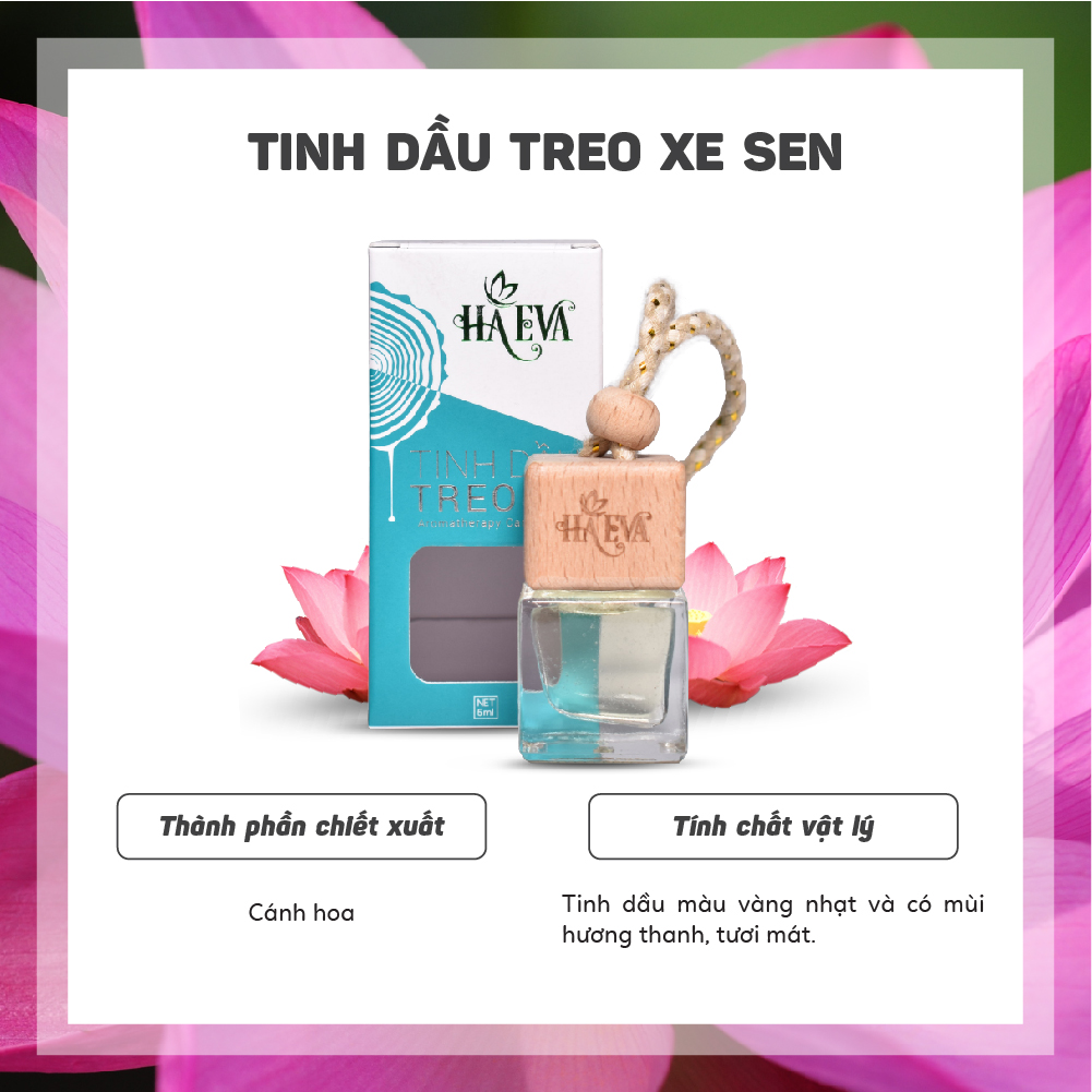 Tinh dầu Hoa Sen treo xe ô tô, phòng ngủ, tủ quần áo, nhà vệ sinh giúp khử mùi, chống say xe