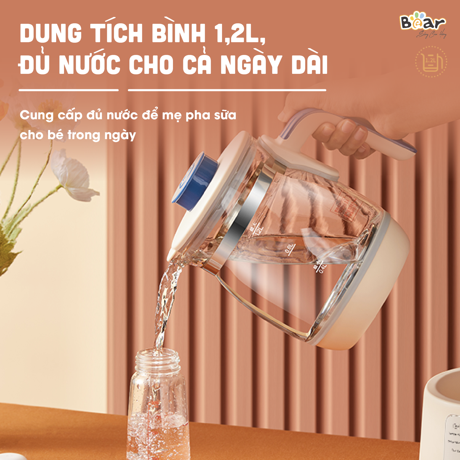 Máy Hâm Sữa Đun Nước Bear Đa Năng Thông Minh Khử Clo An Toàn Cho Bé - D12D1 - Hàng chính hãng