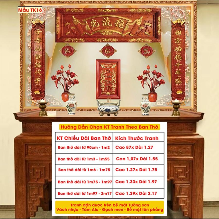 Tranh Lụa Dán Tường Phòng Thờ Cao Cấp 3 – In Sắc Nét – Tặng Keo Dán, Giá Tận Xưởng - Mẫu TK17